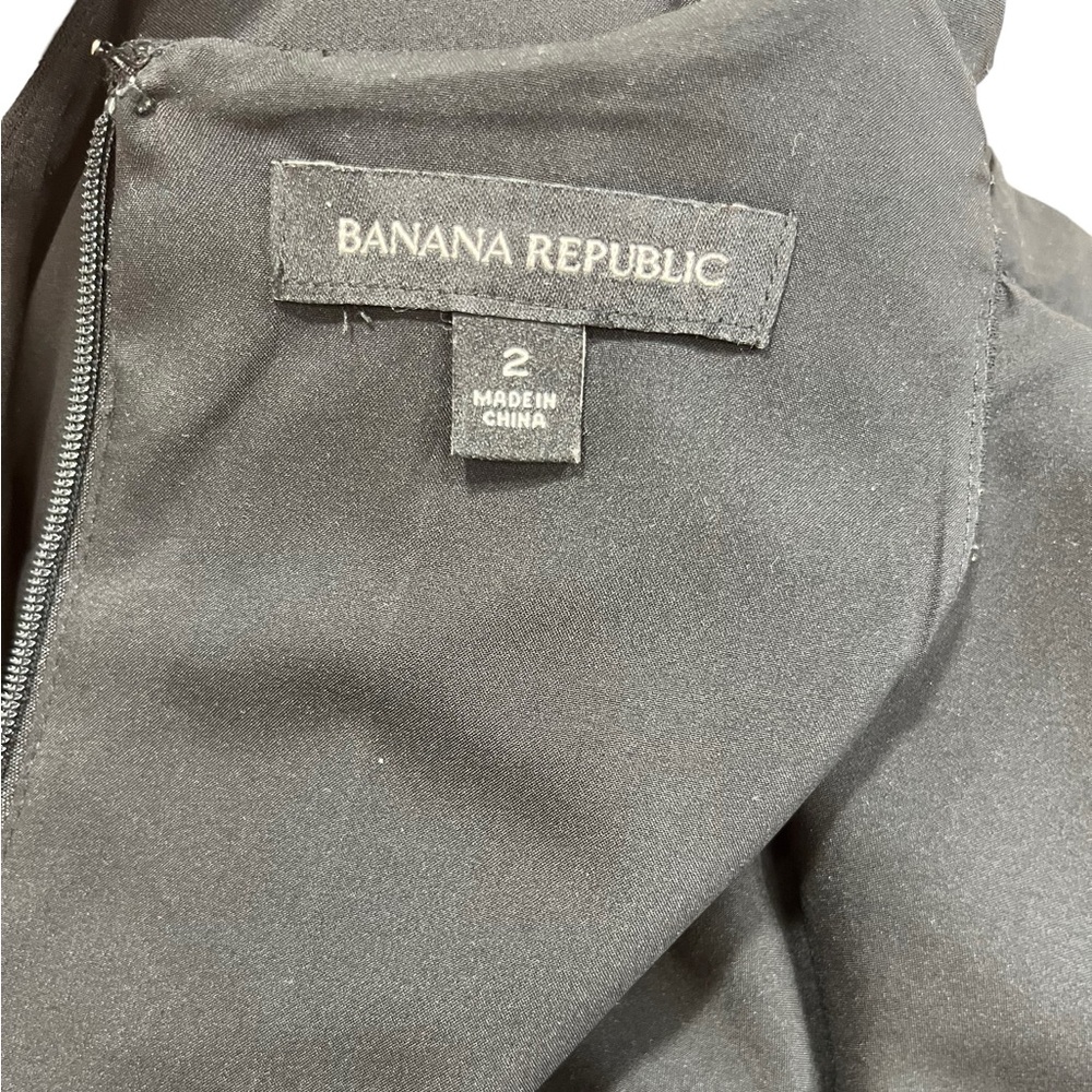 Banana Republic Fringe Hem Shift Dress Black Sleeveless Cocktail Party Size 2 - Picture 8 of 8